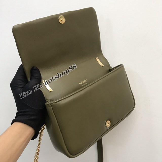 Burberry專櫃新款羊皮小號TB蘿拉包 巴寶莉絎縫品牌格紋鏈條單肩挎背女包 yxb1533